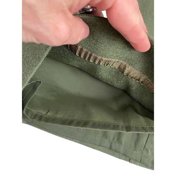J crew olive/ army green mini skirt wool - lined skirt size 4 - Picture 8 of 9